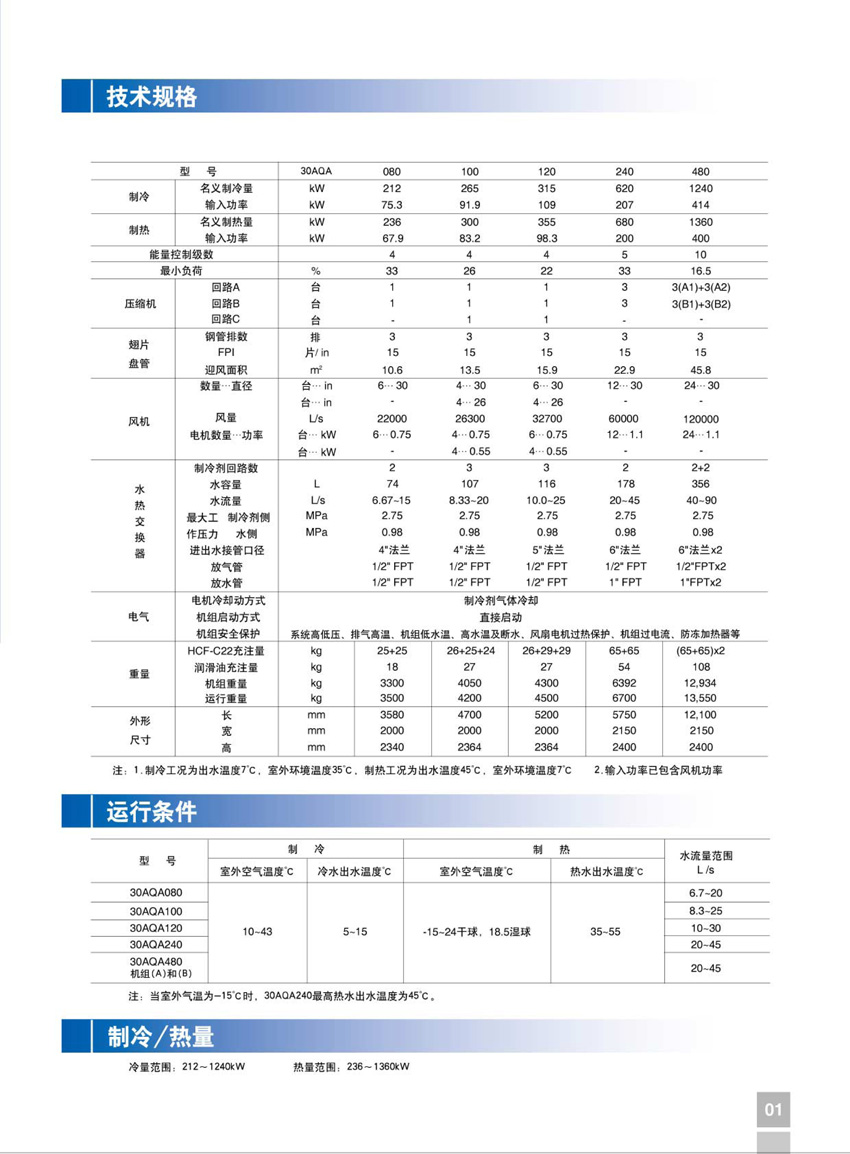 開利30AQA 活塞式空氣機(jī)組技術(shù)規(guī)格 開利30AQA 活塞式空氣機(jī)組技術(shù)規(guī)格